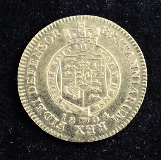 A George III gold half guinea, 1804